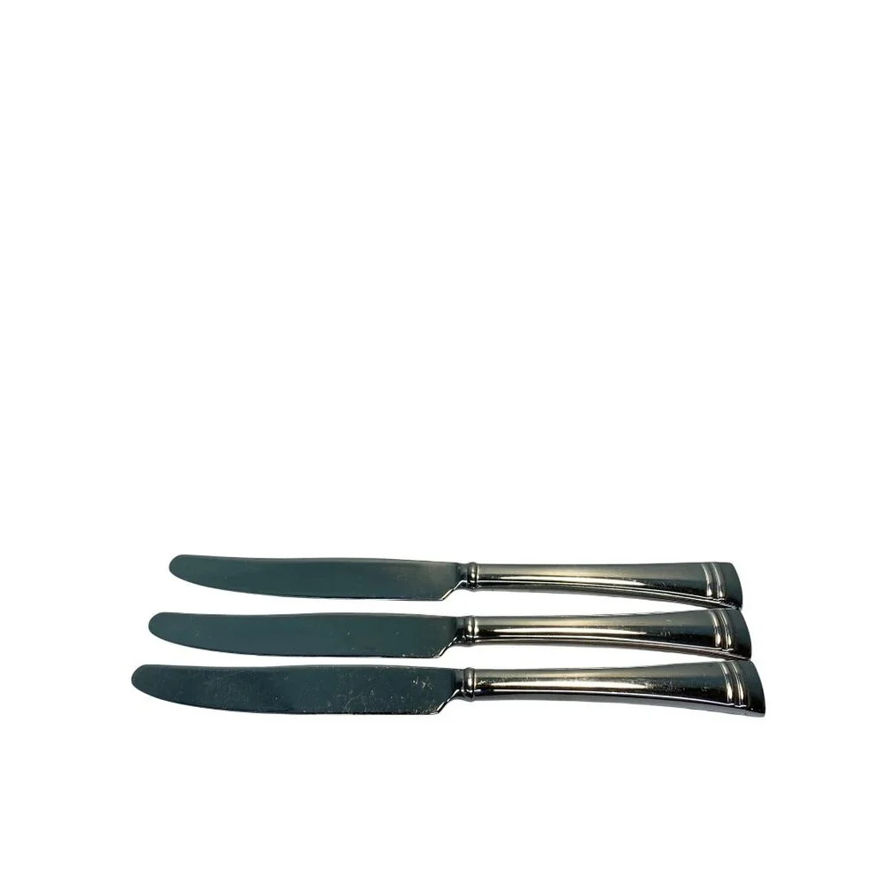 Lenox Federal Platinum Glossy Stainless 18/8 Dinner Knife Set of 3 - 9 1/2